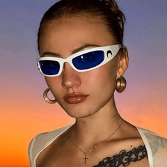 Y2K Oval Frame Sunglasses UV400 Futuristic Eyewear