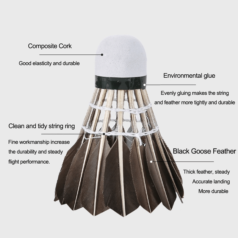 12pcs Goose Feather Badminton Shuttlecocks 77 76 Speed