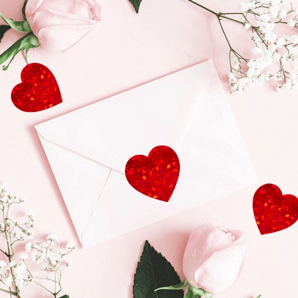 500pcs Heart Love Sticker Seal Lable Decoration Stickers