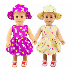 Rabbit Pattern Dress With Hats Doll Clothes