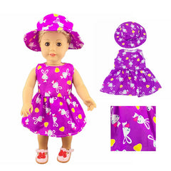 Rabbit Pattern Dress With Hats Doll Clothes