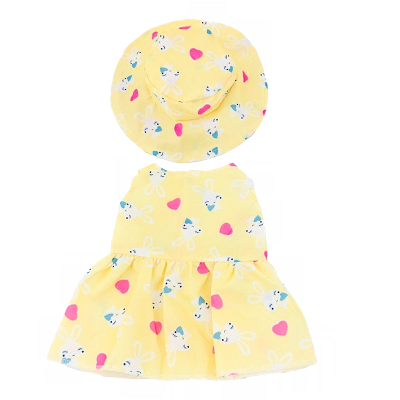 Rabbit Pattern Dress With Hats Doll Clothes