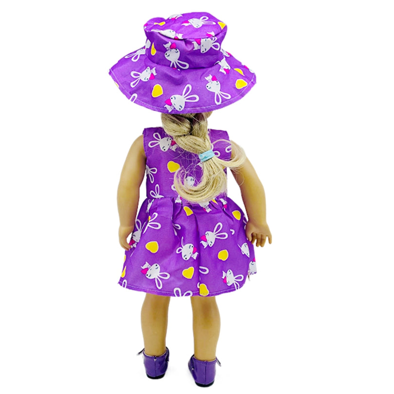 Rabbit Pattern Dress With Hats Doll Clothes