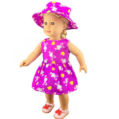 Rabbit Pattern Dress With Hats Doll Clothes