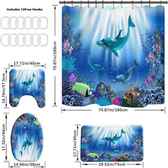 Sea World Dolphin Shower Curtain Bathroom Set