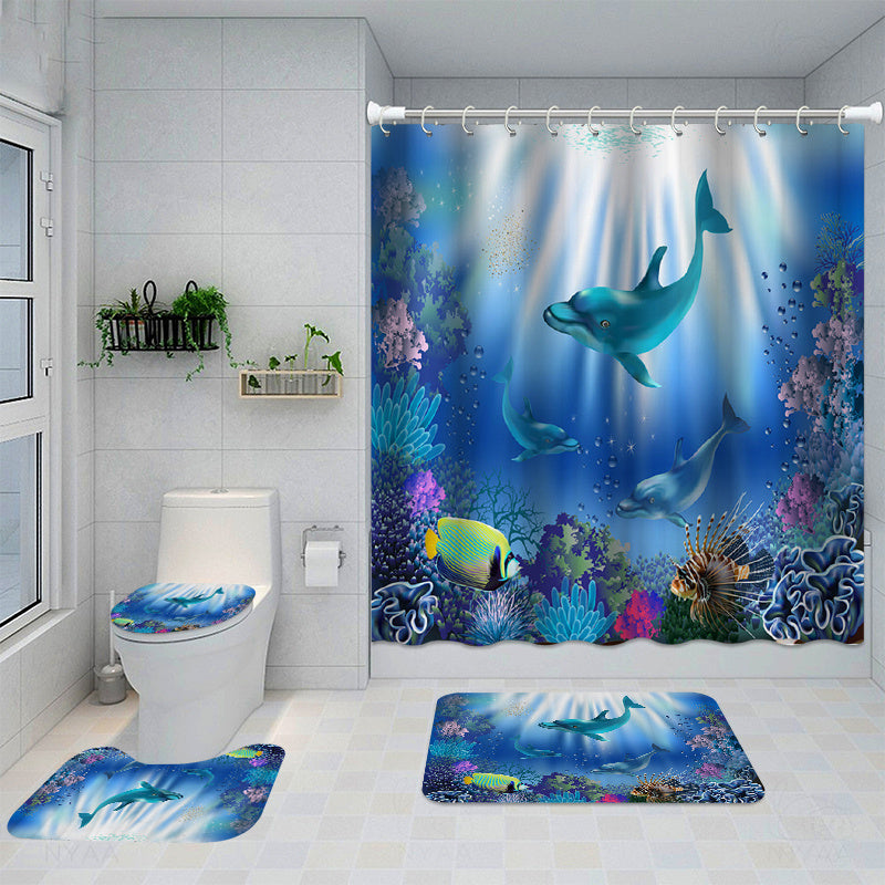 Sea World Dolphin Shower Curtain Bathroom Set