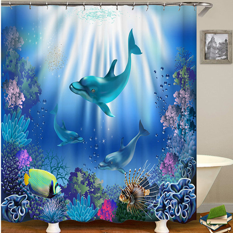 Sea World Dolphin Shower Curtain Bathroom Set