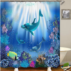 Sea World Dolphin Shower Curtain Bathroom Set