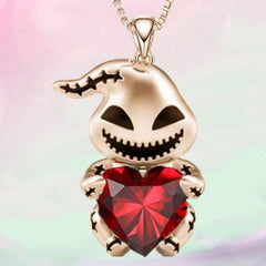 Girls Ghost And Heart Pendant Necklace Jewelry Gift For Kids Chil...