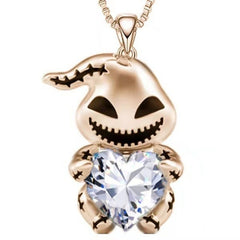 Girls Ghost And Heart Pendant Necklace Jewelry Gift For Kids Chil...