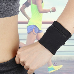 Sporty Wrist Wallet with Zipper for Running Travel Gym