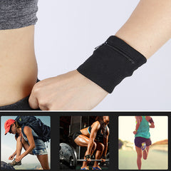 Sporty Wrist Wallet with Zipper for Running Travel Gym