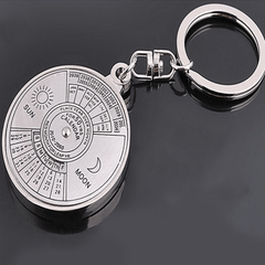 Vintage Car Perpetual Calendar Keychain Silvery Alloy Pendant