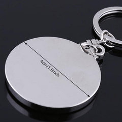 Vintage Car Perpetual Calendar Keychain Silvery Alloy Pendant
