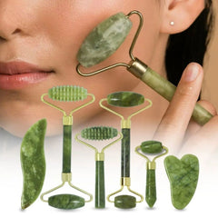 Jade Roller Gua Sha Set for Facial Skin Care Health Massager