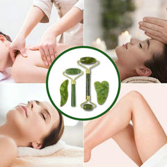 Jade Roller Gua Sha Set for Facial Skin Care Health Massager