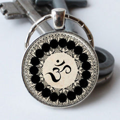 Om Time Gemstone Keychain Necklace