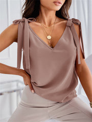V Neck Tank Top Sleeveless Casual Top For Spring & Summer Women's Clothing
