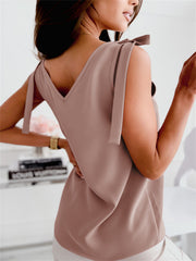 V Neck Tank Top Sleeveless Casual Top For Spring & Summer Women's Clothing