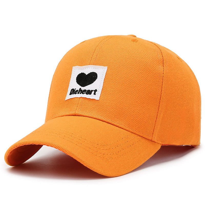 Heart Label Patch Baseball Cap Couple Baseball Cap Unisex Sunshade Dad Hats