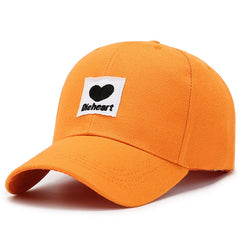 Heart Label Patch Baseball Cap Couple Baseball Cap Unisex Sunshade Dad Hats