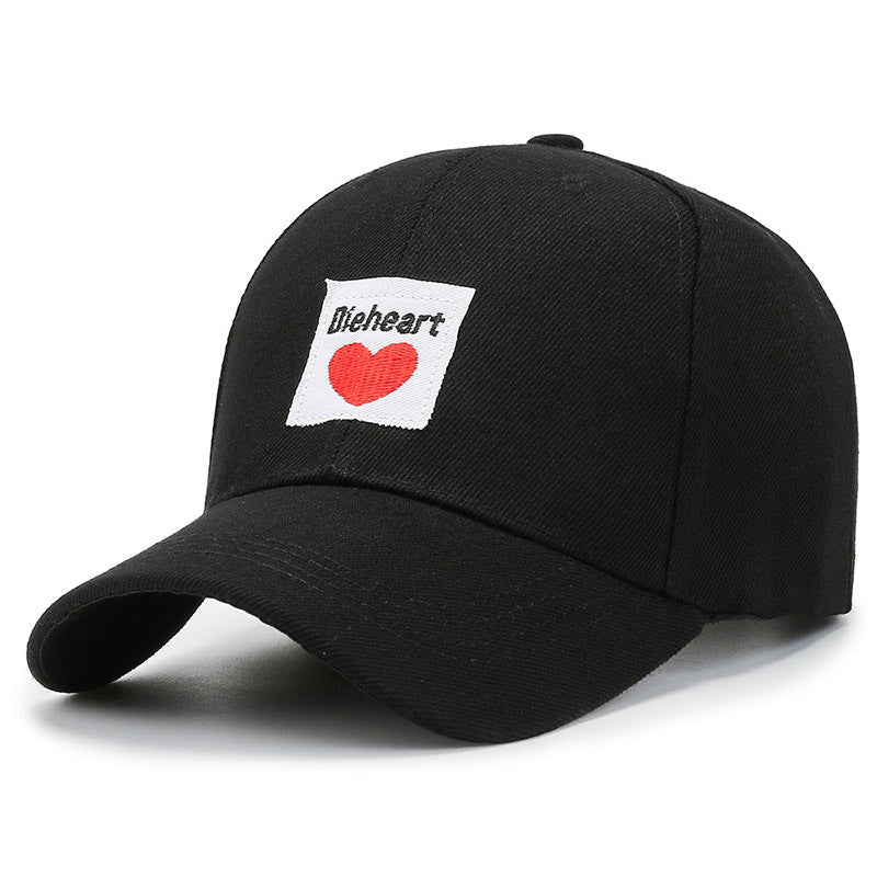 Heart Label Patch Baseball Cap Couple Baseball Cap Unisex Sunshade Dad Hats