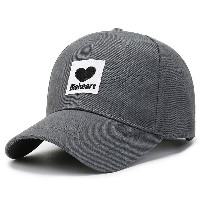 Heart Label Patch Baseball Cap Couple Baseball Cap Unisex Sunshade Dad Hats