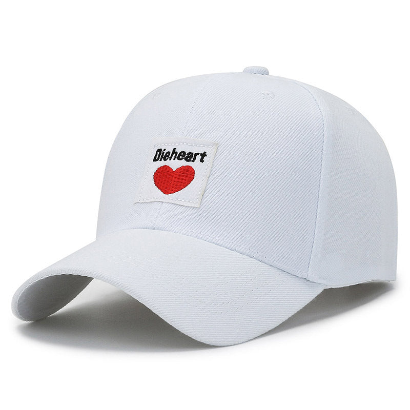 Heart Label Patch Baseball Cap Couple Baseball Cap Unisex Sunshade Dad Hats
