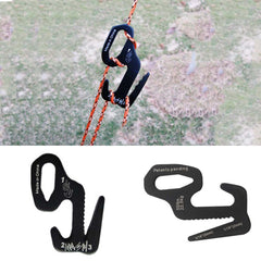 Aluminum Tent Hook with 9 Shape Buckle and Wind Rope Stopper for Camping