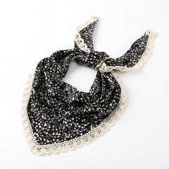 Flower Printing Hair Scarf Hairband Elastic Triangle Bandana Kerchief