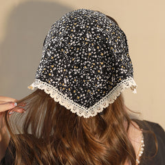 Flower Printing Hair Scarf Hairband Elastic Triangle Bandana Kerchief