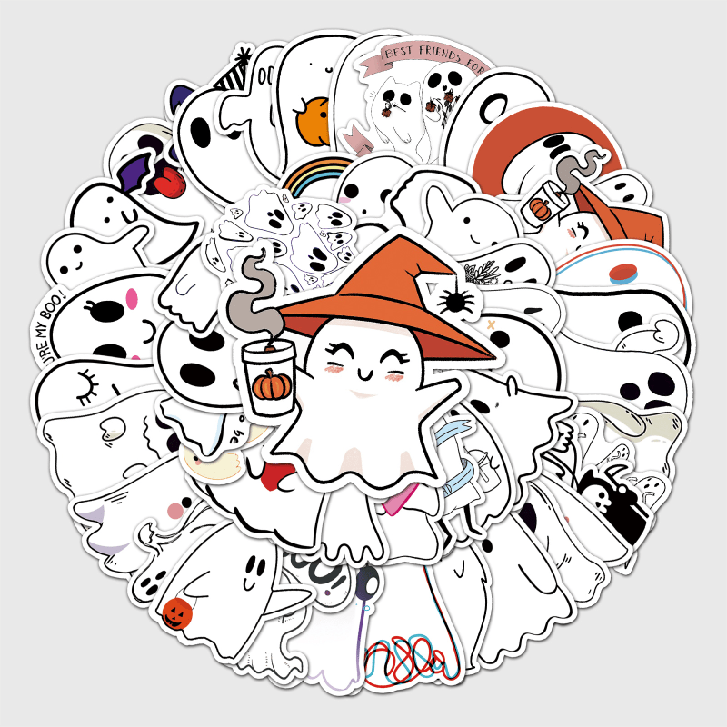50pcs Spooky Doodle Stickers DIY Waterproof Decorative Graffiti Stickers