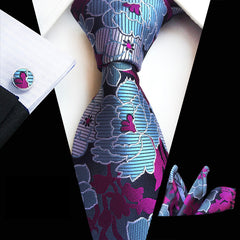 Men's Paisley Business Tie Set with Accessories