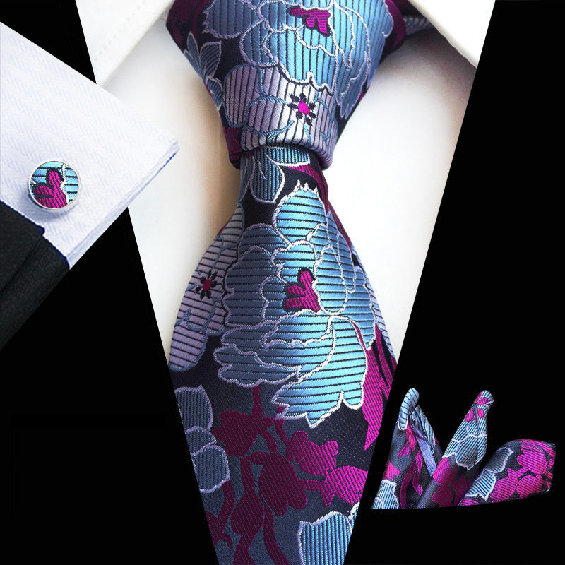 Men's Paisley Business Tie Set with Accessories