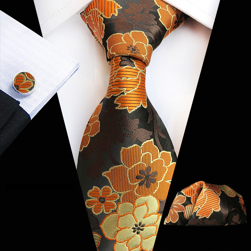 Men's Paisley Business Tie Set with Accessories