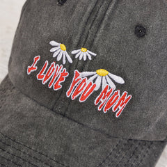 Letter Embroidery Baseball Cap Washed Cotton Cap Retro Peaked Sun Hat