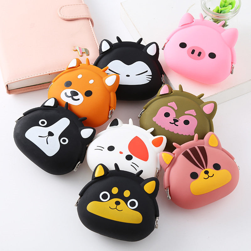 Girls Cartoon Animal Creative Clip Coin Purse Silicone Storage Bag Wallet