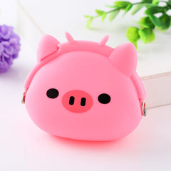 Girls Cartoon Animal Creative Clip Coin Purse Silicone Storage Bag Wallet