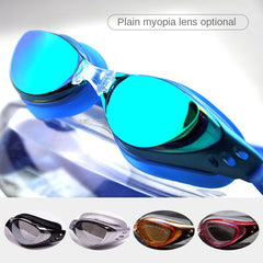 Waterproof Anti fog Swimming Goggles Unisex Large Frame Adjustable Glasses