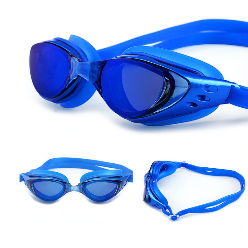 Waterproof Anti fog Swimming Goggles Unisex Large Frame Adjustable Glasses