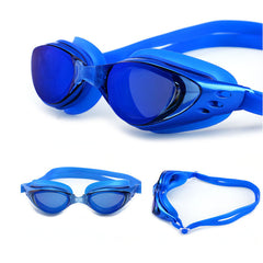 Waterproof Anti fog Swimming Goggles Unisex Large Frame Adjustable Glasses