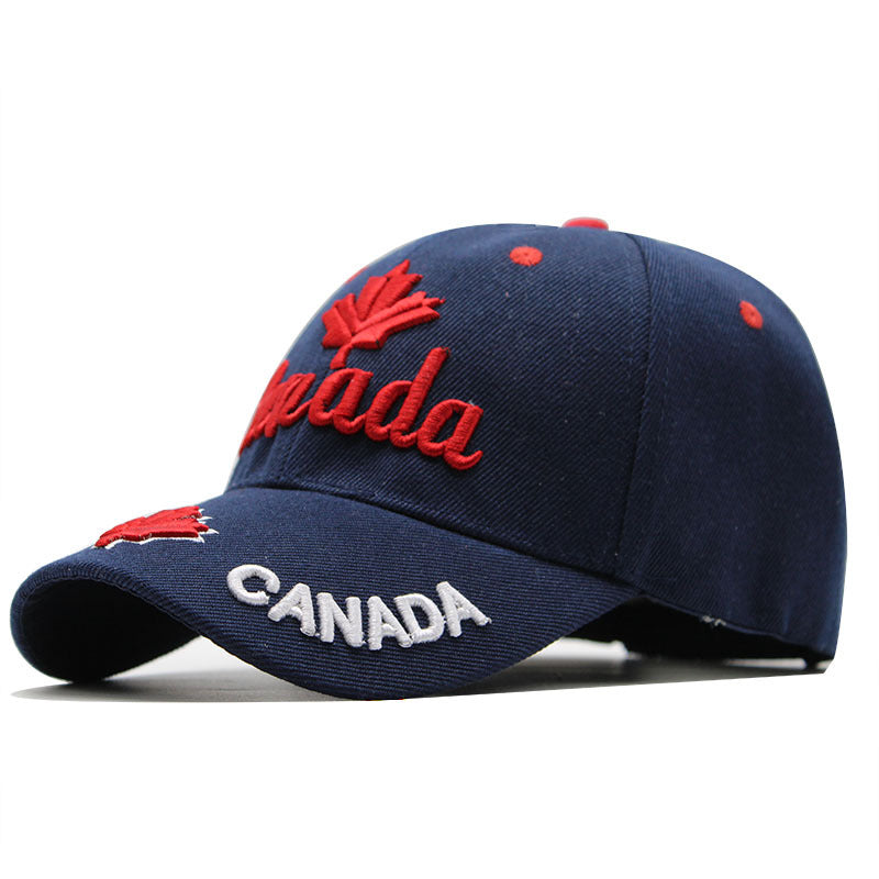 Canada Leaf Embroidery Baseball Cap Women Sunscreen Sports Hat Adjustable
