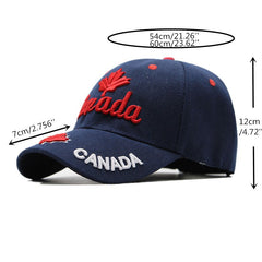 Canada Leaf Embroidery Baseball Cap Women Sunscreen Sports Hat Adjustable