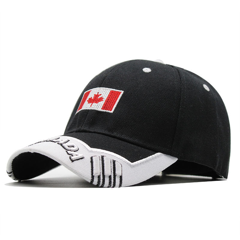 Canada Leaf Embroidery Baseball Cap Women Sunscreen Sports Hat Adjustable