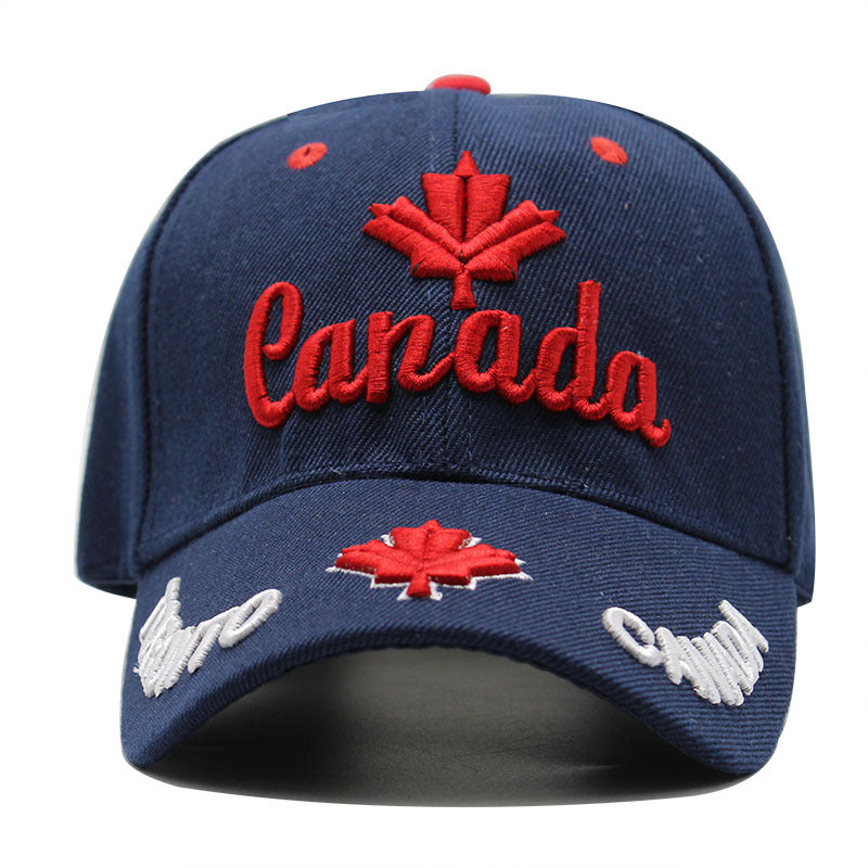 Canada Leaf Embroidery Baseball Cap Women Sunscreen Sports Hat Adjustable