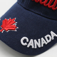 Canada Leaf Embroidery Baseball Cap Women Sunscreen Sports Hat Adjustable