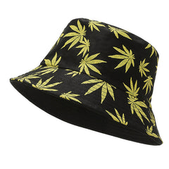Reversible Marijuana Bucket Hat Summer Fisherman Sun Hat