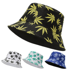 Reversible Marijuana Bucket Hat Summer Fisherman Sun Hat