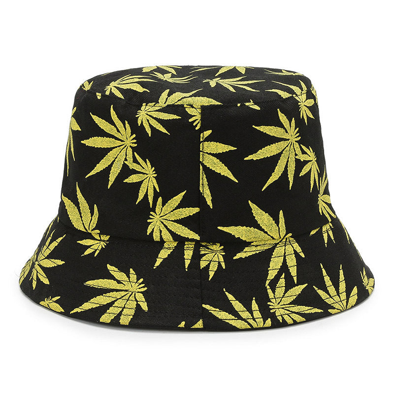 Reversible Marijuana Bucket Hat Summer Fisherman Sun Hat