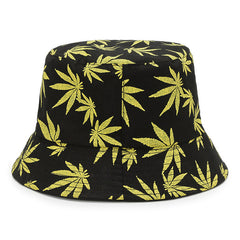 Reversible Marijuana Bucket Hat Summer Fisherman Sun Hat